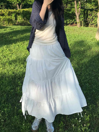 Balletcore Flare Tiered Long Skirt
