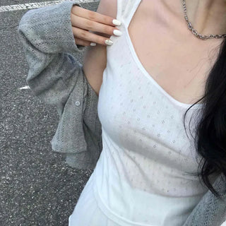 Lovely Diamond Punching Sleeveless