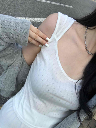 Lovely Diamond Punching Sleeveless