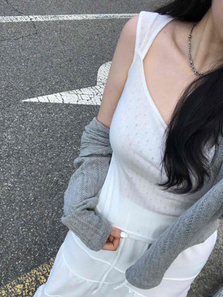 Lovely Diamond Punching Sleeveless
