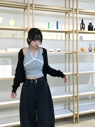 Mido Basic Round Neck Knit Cardigan