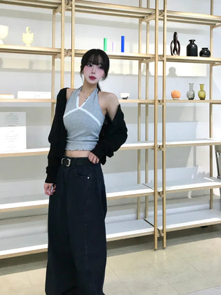 Mido Basic Round Neck Knit Cardigan
