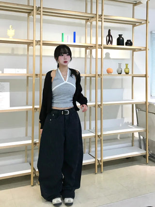 Mido Basic Round Neck Knit Cardigan