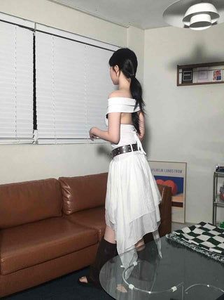 Backless Ribbon Slim Fit Off-Shoulder T-Shirt