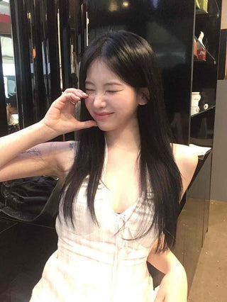 Youth Striped Deep Halter Neck Sleeveless