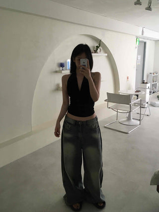 Mesh See-through Halter Crop Top