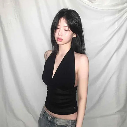 Mesh See-through Halter Crop Top