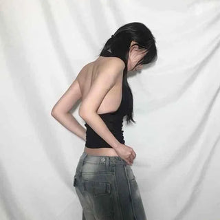 Mesh See-through Halter Crop Top
