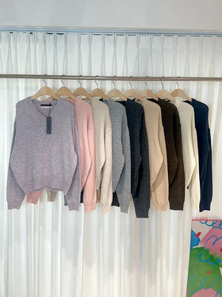Pure Plain V-Neck Knit