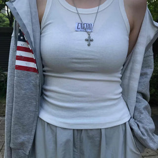 Simple Cotton Round Neck Sleeveless