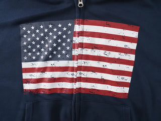 Comfort Crack American Flag Zip-up Hoodie