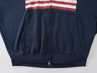Comfort Crack American Flag Zip-up Hoodie