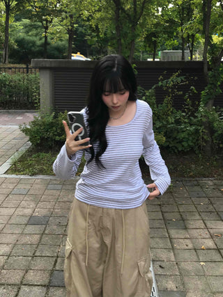 Daily Striped Long-Sleeve T-Shirt