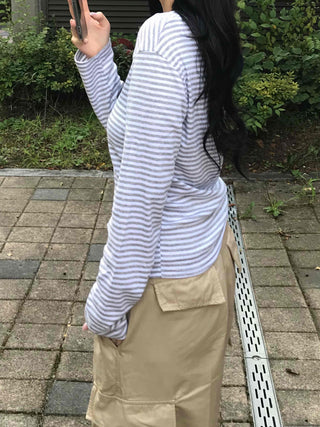 Daily Striped Long-Sleeve T-Shirt