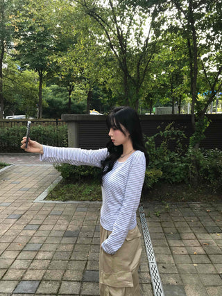 Daily Striped Long-Sleeve T-Shirt