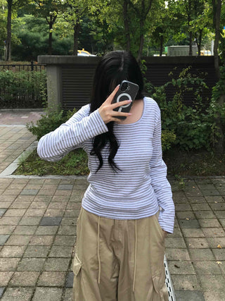 Daily Striped Long-Sleeve T-Shirt