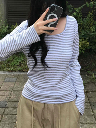 Daily Striped Long-Sleeve T-Shirt