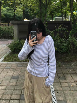Daily Striped Long-Sleeve T-Shirt