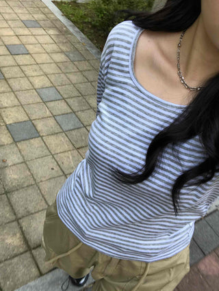Daily Striped Long-Sleeve T-Shirt