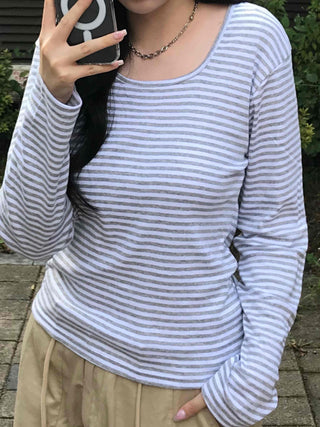 Daily Striped Long-Sleeve T-Shirt