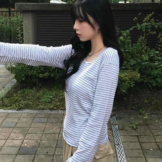 Daily Striped Long-Sleeve T-Shirt