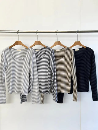Daily Striped Long-Sleeve T-Shirt