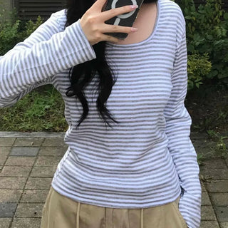 Daily Striped Long-Sleeve T-Shirt