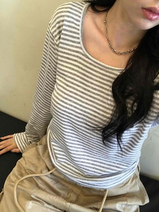 Daily Striped Long-Sleeve T-Shirt
