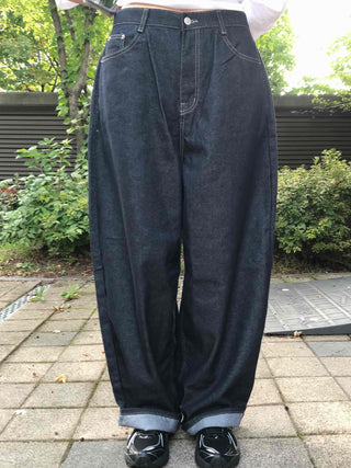 Natural Balloon Oversized Denim Long Pants