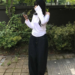 Natural Balloon Oversized Denim Long Pants