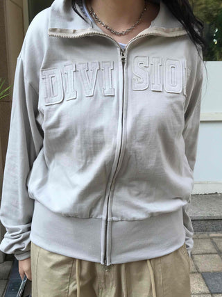 Unique Patch Track Loose Fit Zip-up