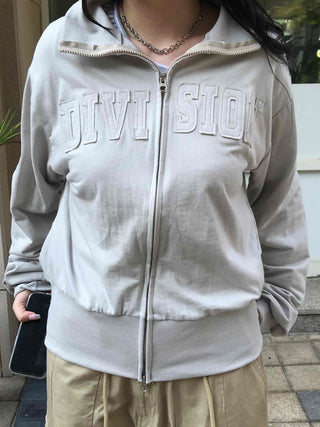 Unique Patch Track Loose Fit Zip-up