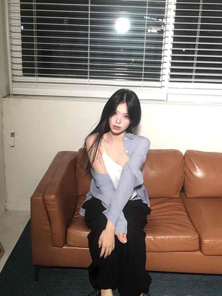 New Basic Oversized Striped Shirt
