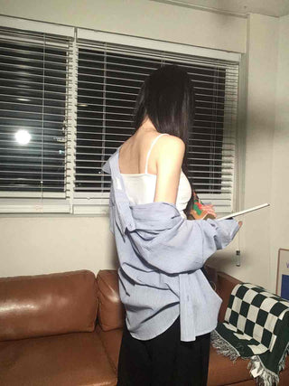 New Basic Oversized Striped Shirt