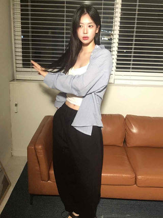 New Basic Oversized Striped Shirt