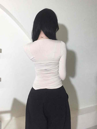 Cinched Waist Stretch Shirt Cardigan