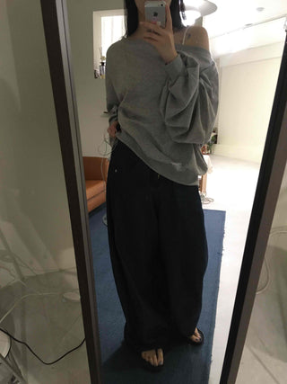 Comfort Loose Fit Off-Shoulder Sweatshirt