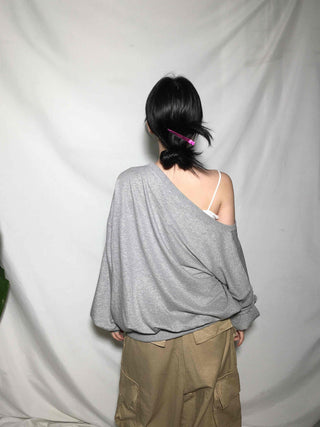 Comfort Loose Fit Off-Shoulder Sweatshirt