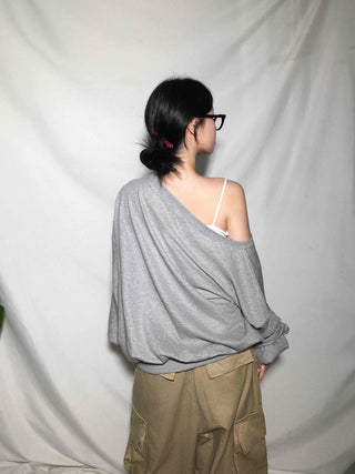 Comfort Loose Fit Off-Shoulder Sweatshirt