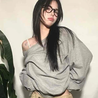 Comfort Loose Fit Off-Shoulder Sweatshirt