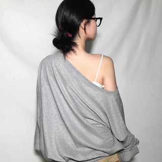 Comfort Loose Fit Off-Shoulder Sweatshirt