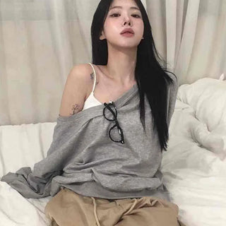 Comfort Loose Fit Off-Shoulder Sweatshirt
