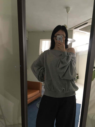 Comfort Loose Fit Off-Shoulder Sweatshirt