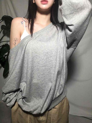 Comfort Loose Fit Off-Shoulder Sweatshirt
