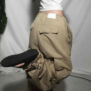 Mega Wide String Cotton Pocket Long Pants