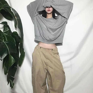 Mega Wide String Cotton Pocket Long Pants
