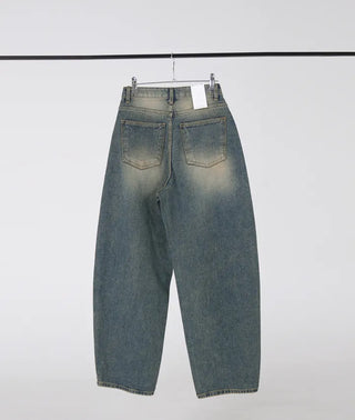 Serin Vintage Wide Washed Denim Pants Jeans