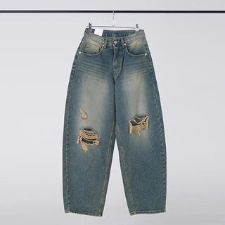 Serin Vintage Wide Washed Denim Pants Jeans