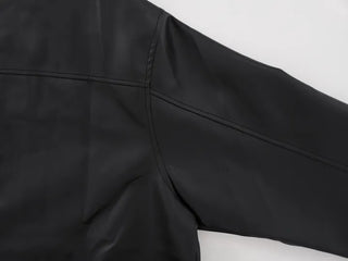 Oversized Collared Leather Jumper