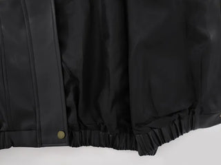 Oversized Collared Leather Jumper